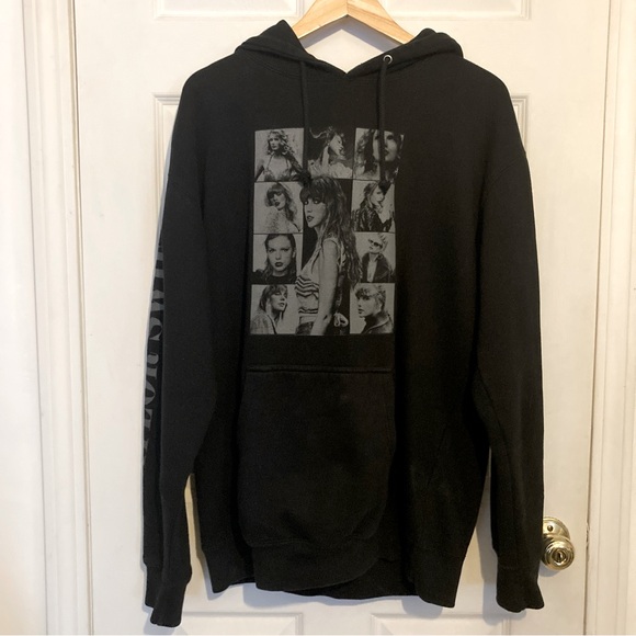 Taylor Swift Tops - Taylor Swift The Eras Tour Photo Collage Hoodie with Tour Dates and Song Names